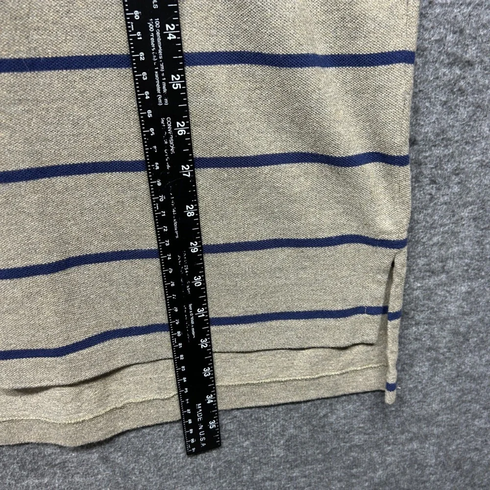 Polo Ralph Lauren XXL‎ Striped Polo Shirt Tan Navy Blue Classic Fit